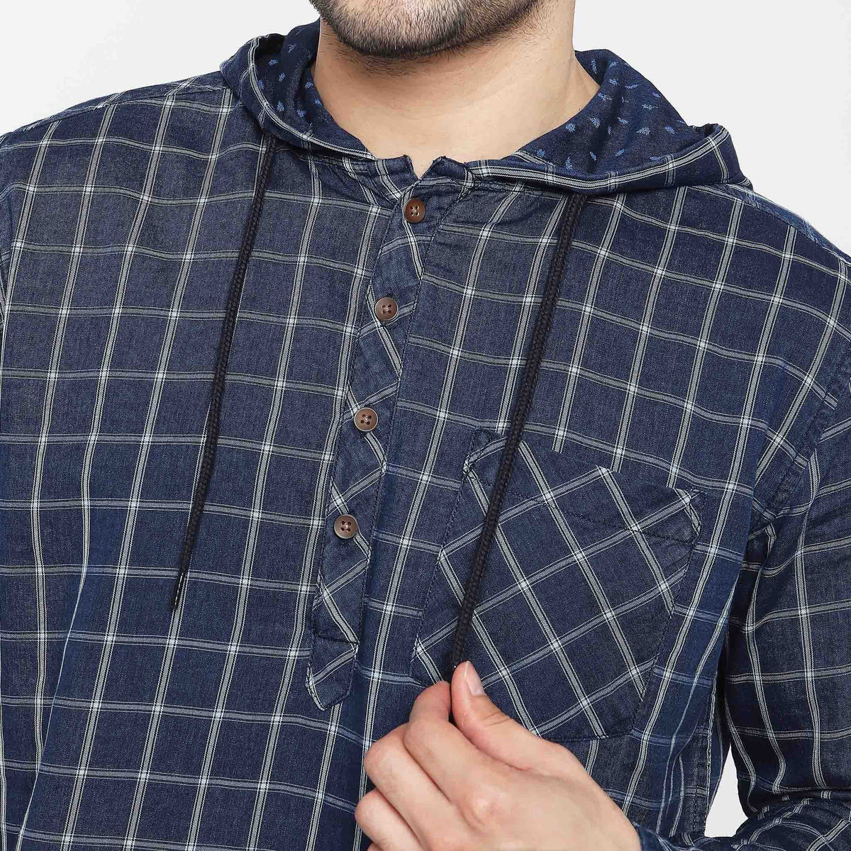 Men Wearing Regular Fit Checkered Shirt