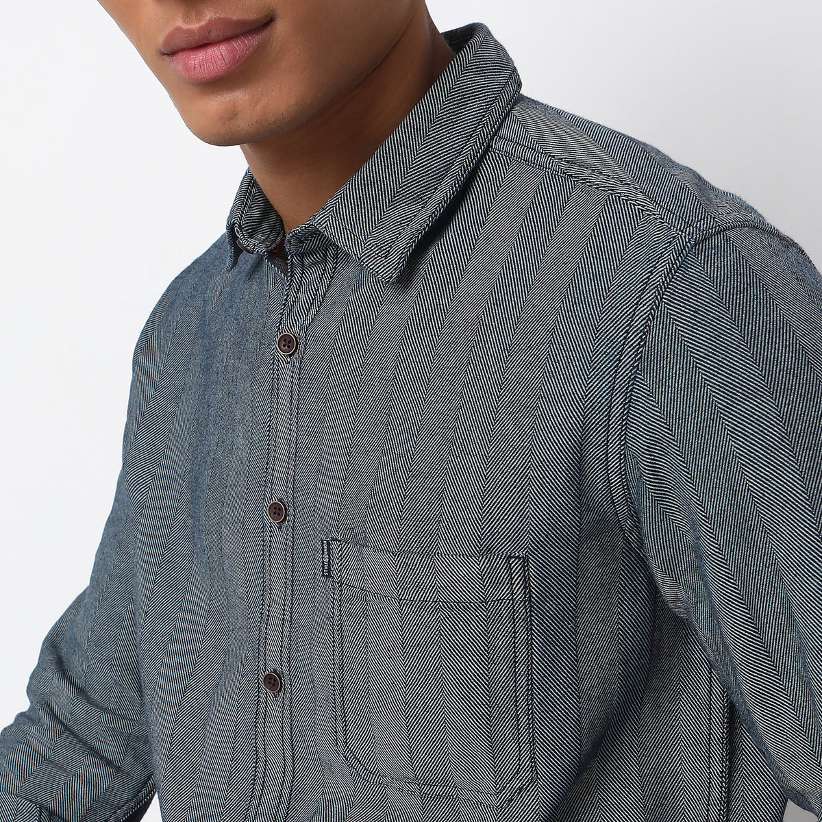 Regular Fit Herringbone Shirt