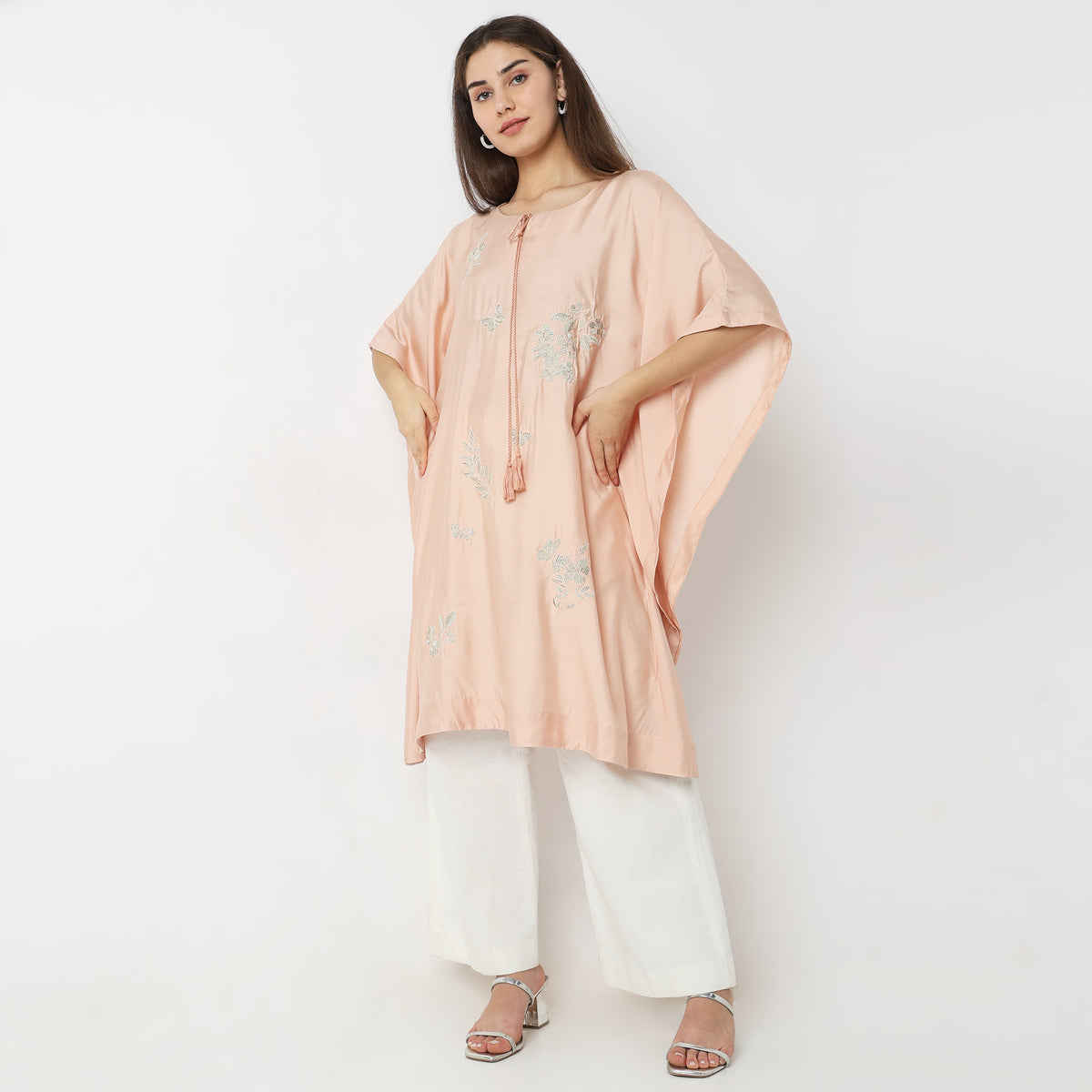 Flare Fit Embroidered Kurta