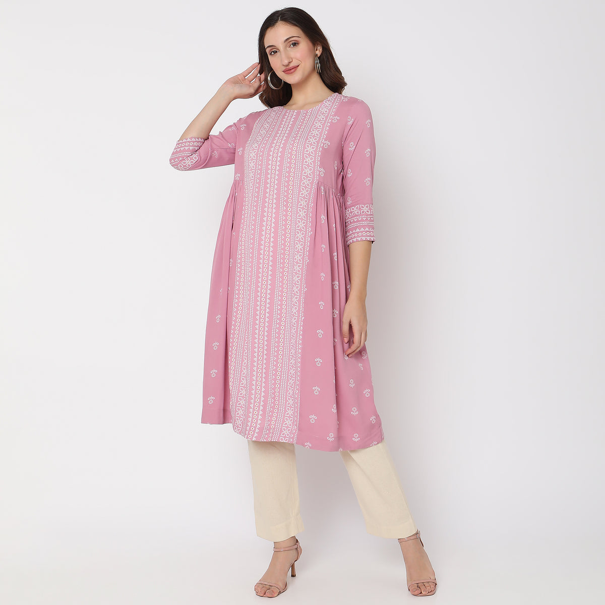 Flare Fit Printed Kurta