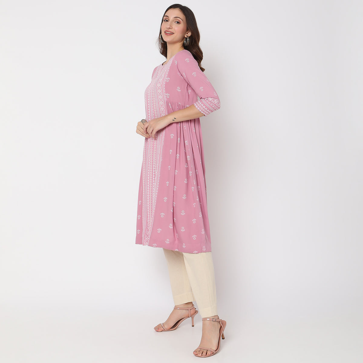 Flare Fit Printed Kurta