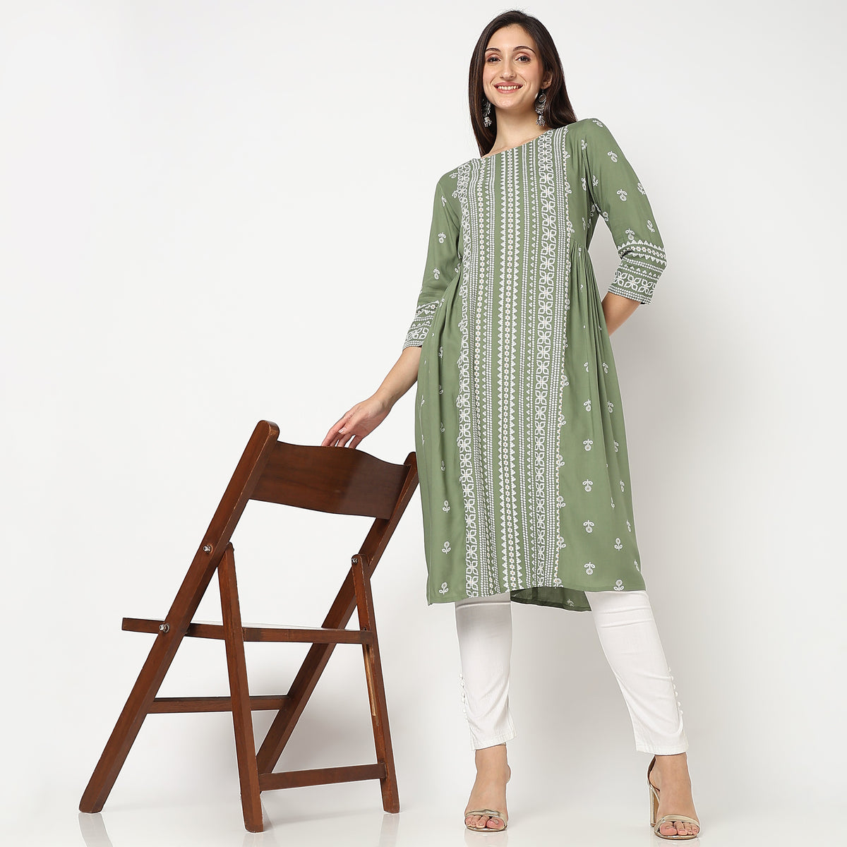 Flare Fit Printed Kurta