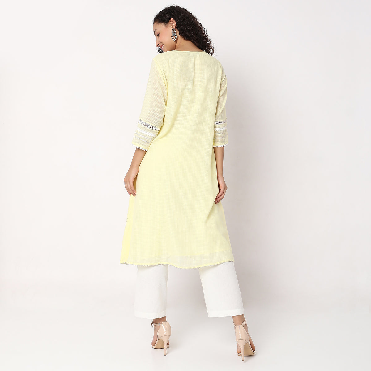 Flare Fit Embroidered Kurta