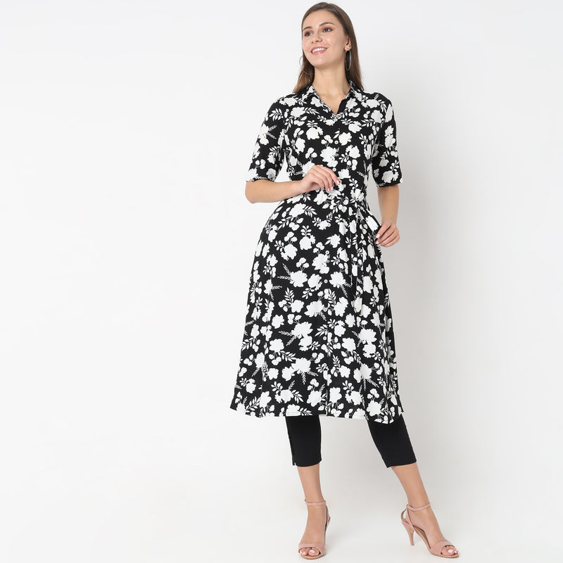 Flare Fit Printed Kurta