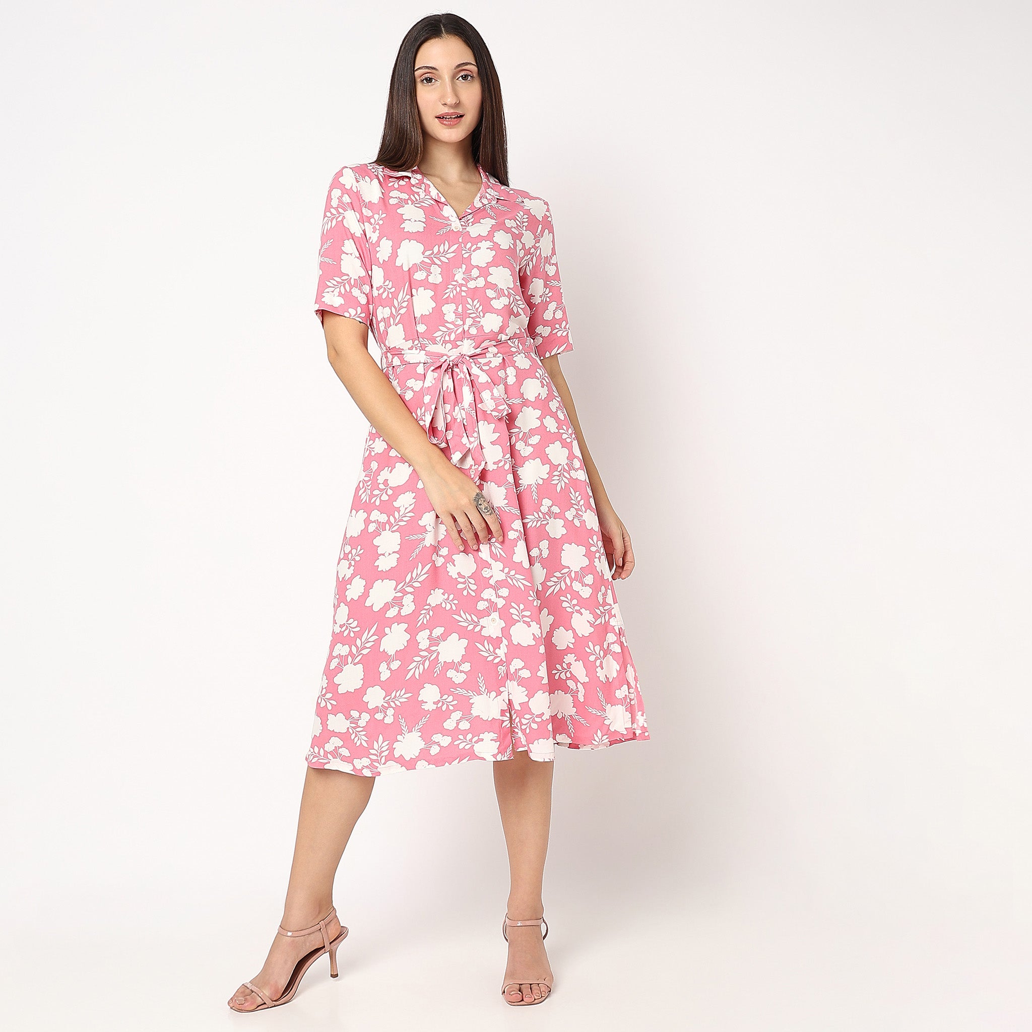 Flare Fit Printed Dress