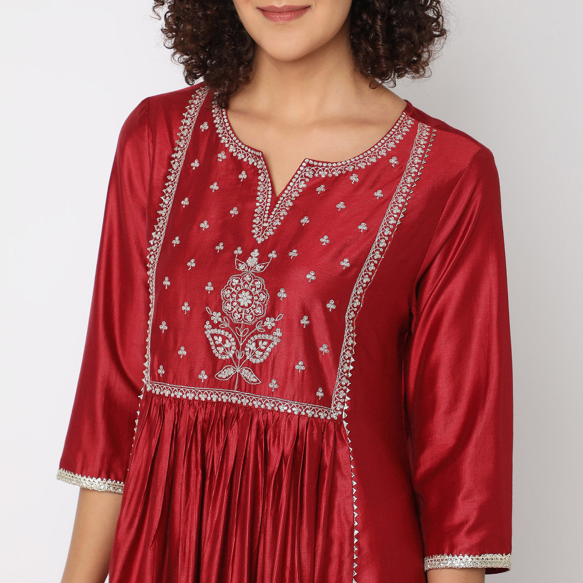 Flare Fit Embroidered Kurta