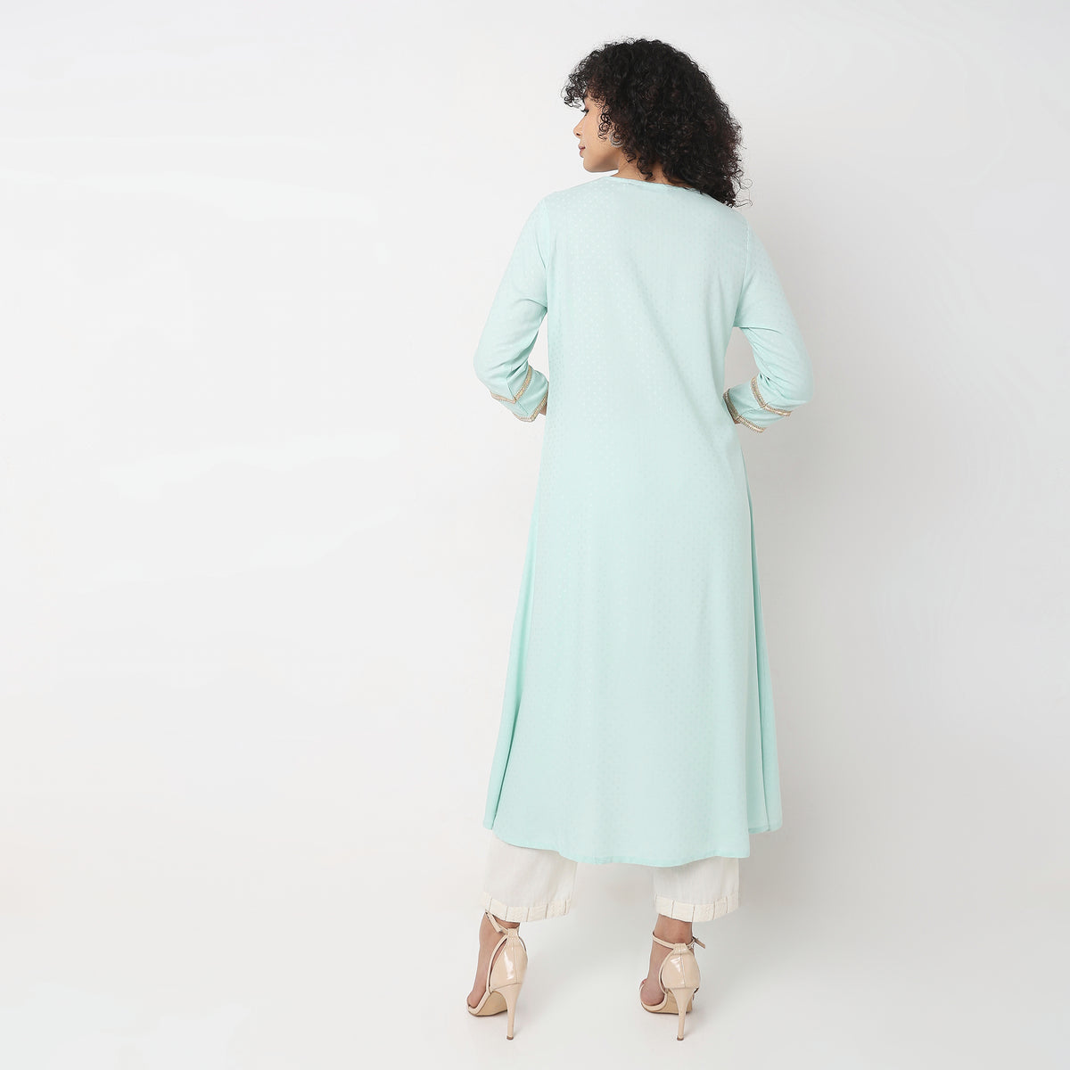 Flare Fit Embroidered Kurta