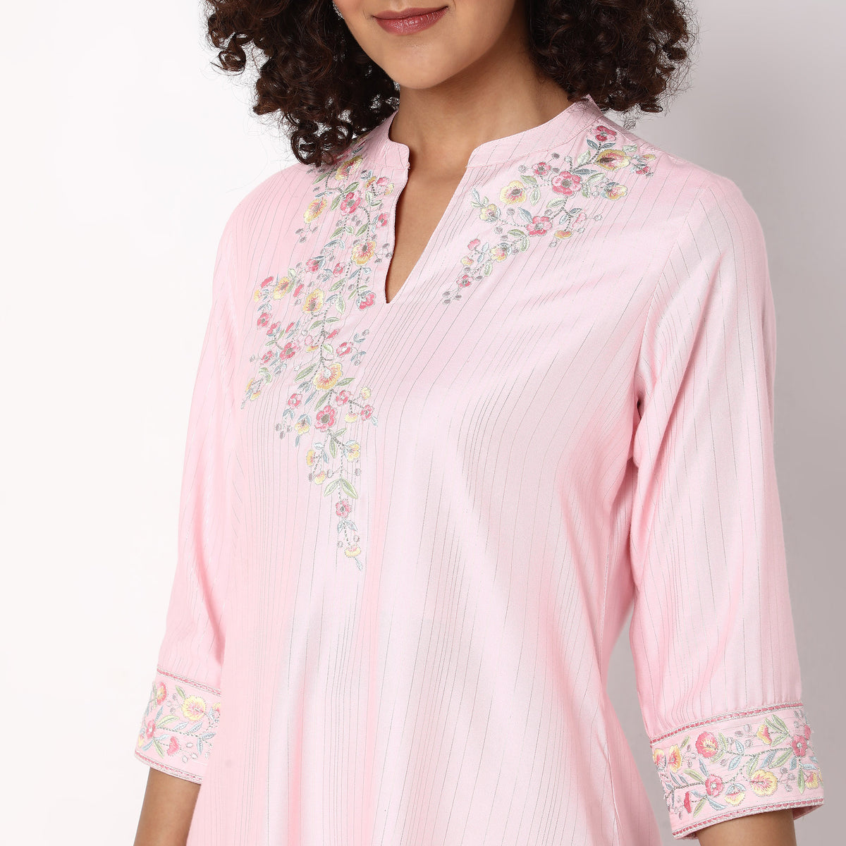 Flare Fit Embroidered Kurta