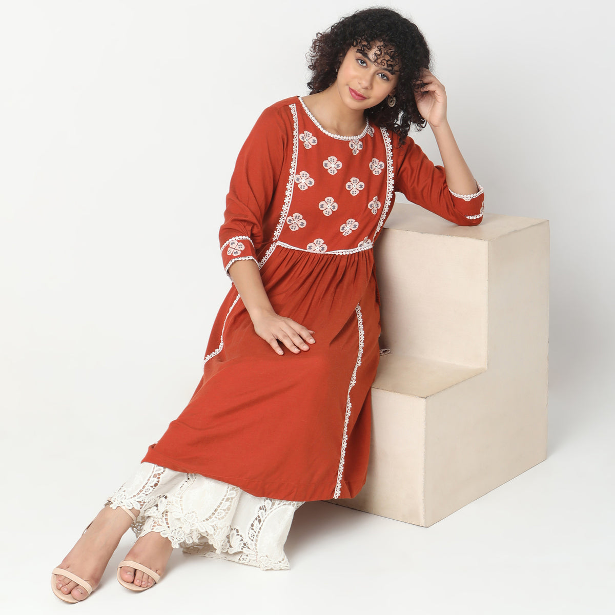 Flare Fit Printed Kurta