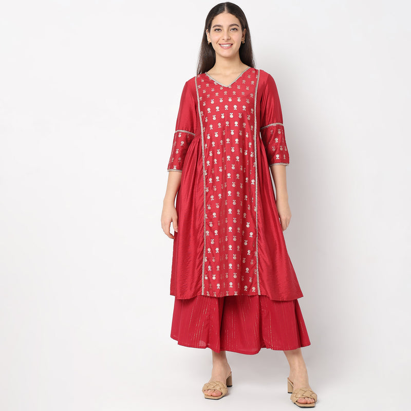 Flare Fit Printed Kurta