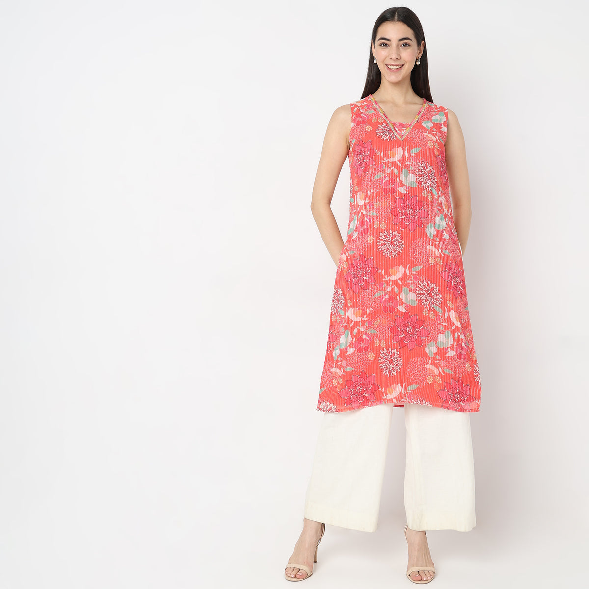 Flare Fit Printed Kurta