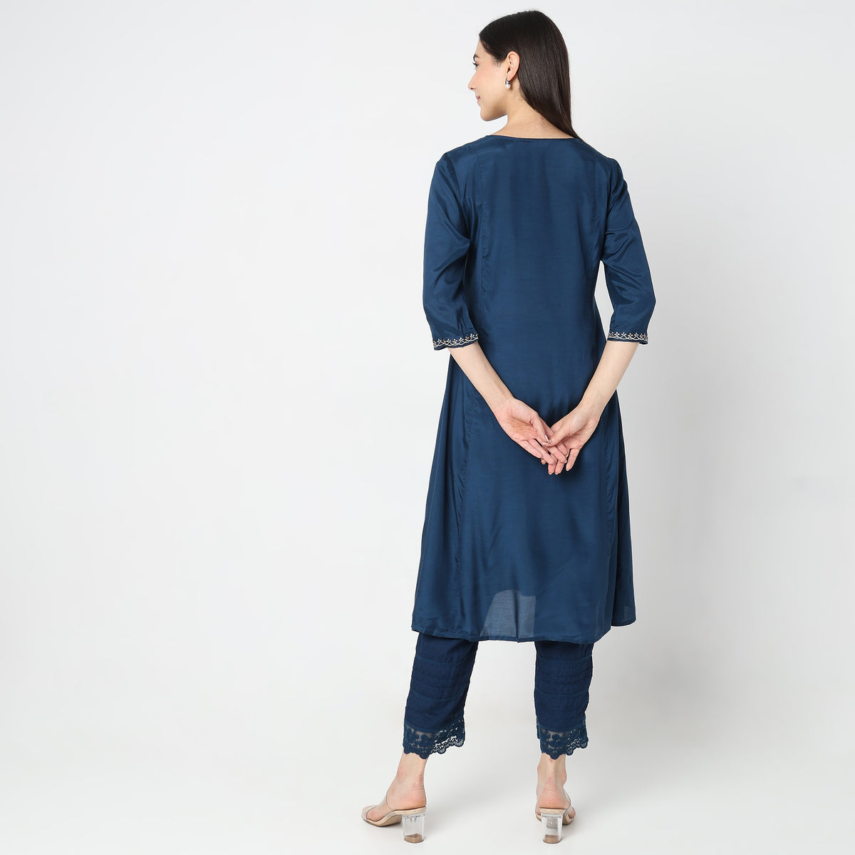 Flare Fit Embroidered Kurta