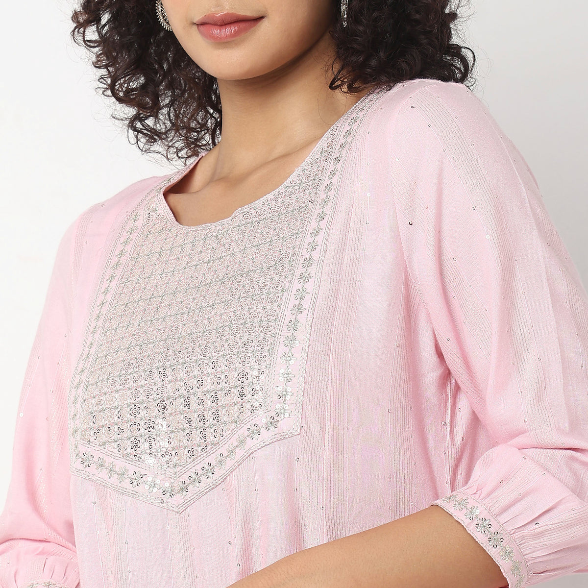 Flare Fit Embellished Kurta