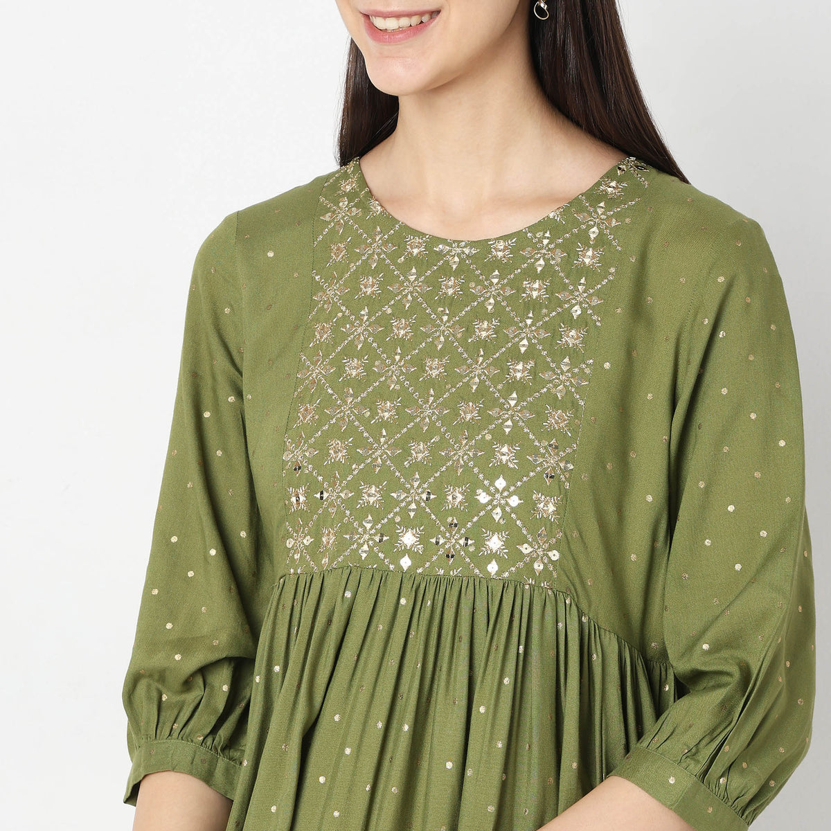 Flare Fit Embellished Kurta