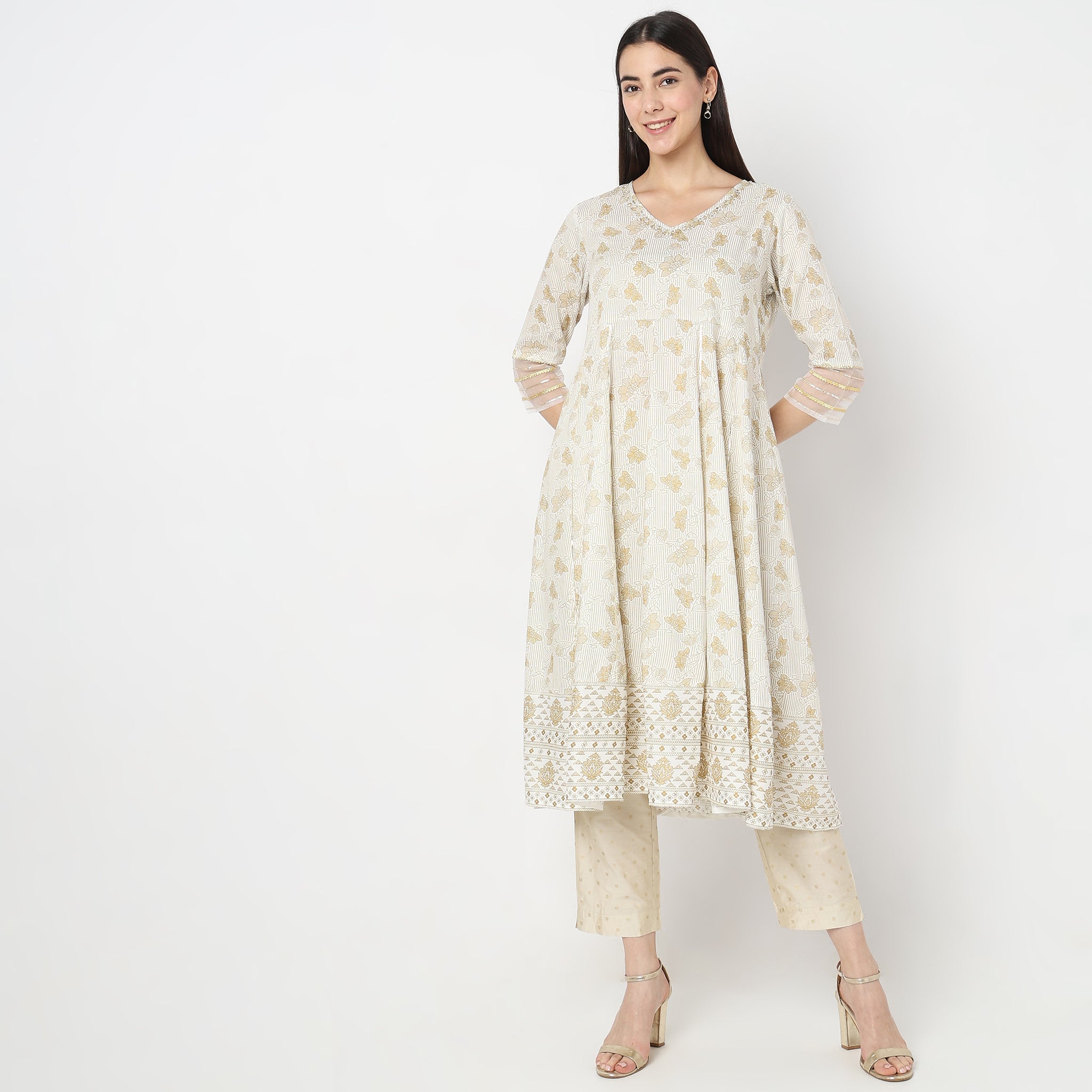Flare Fit Printed Kurta