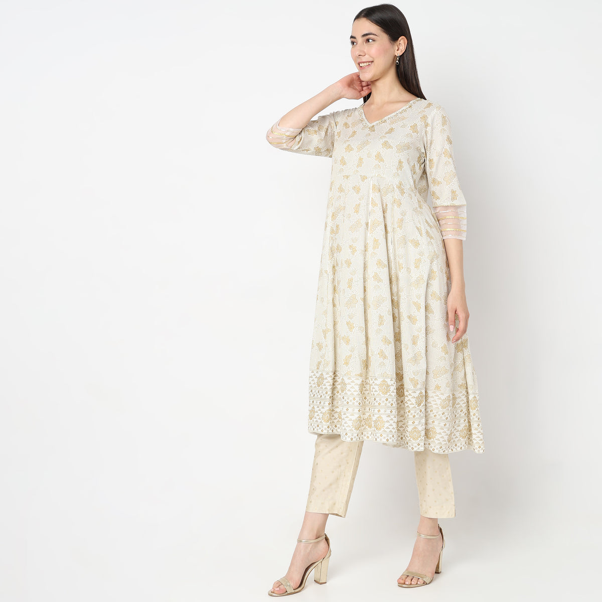 Flare Fit Printed Kurta