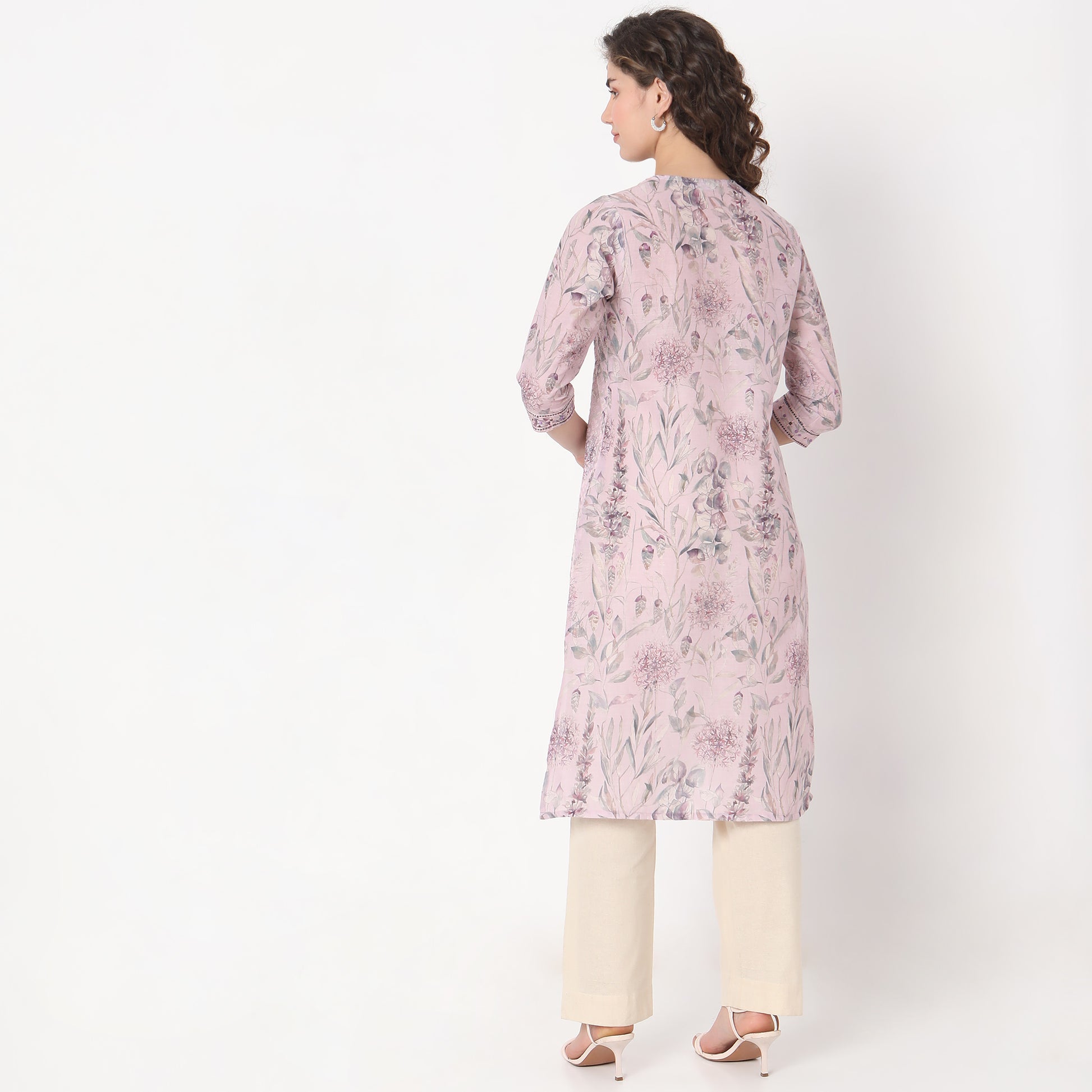Straight Fit Floral Kurta