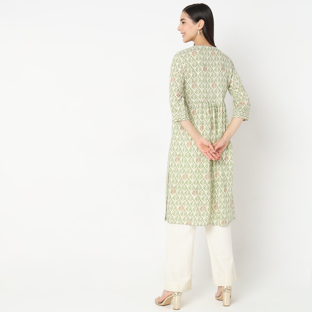 Flare Fit Embroidered Kurta