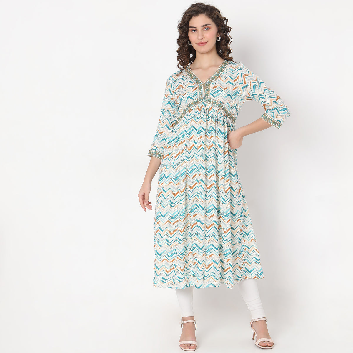 Flare Fit Printed Kurta