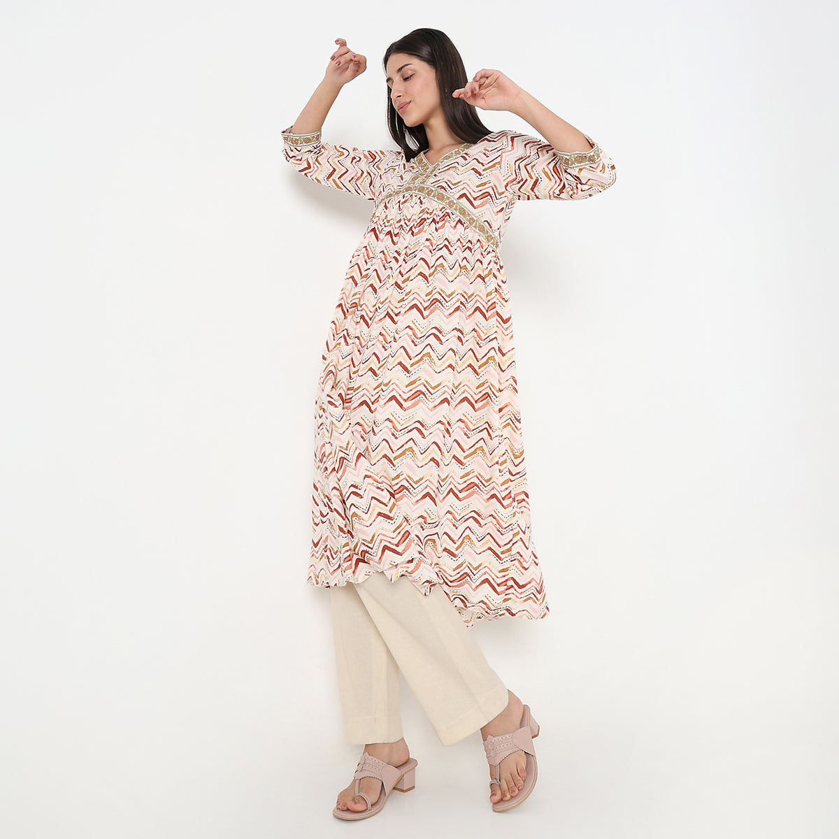 Flare Fit Printed Kurta