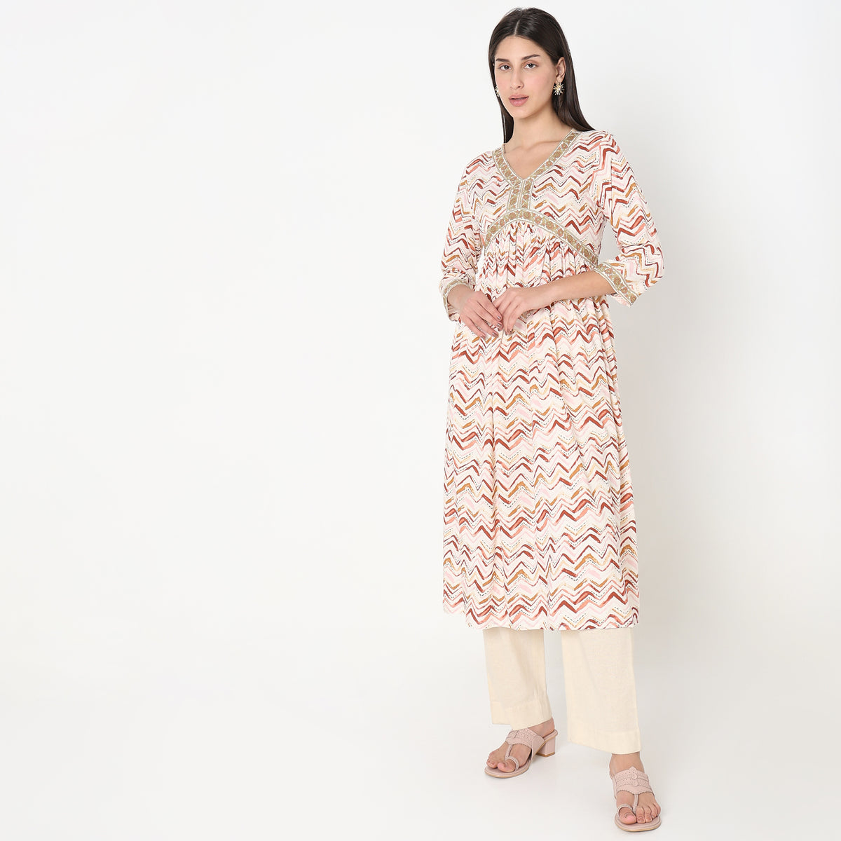 Flare Fit Printed Kurta