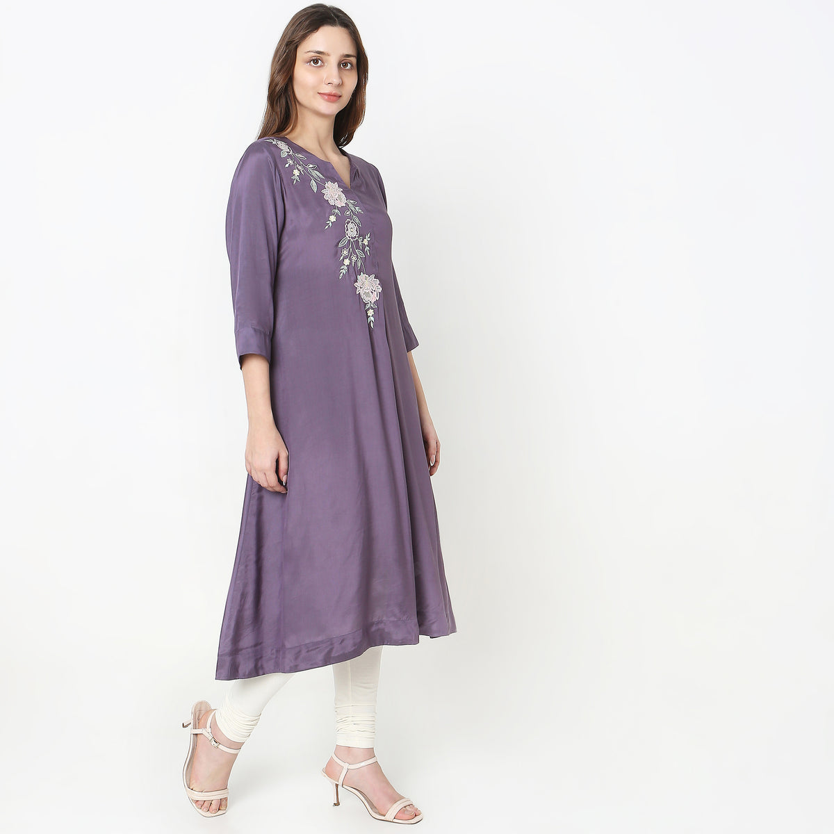 Flare Fit Embroidered Kurta