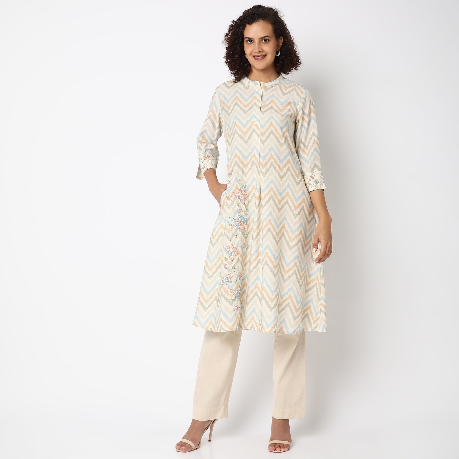 Flare Fit Printed Kurta
