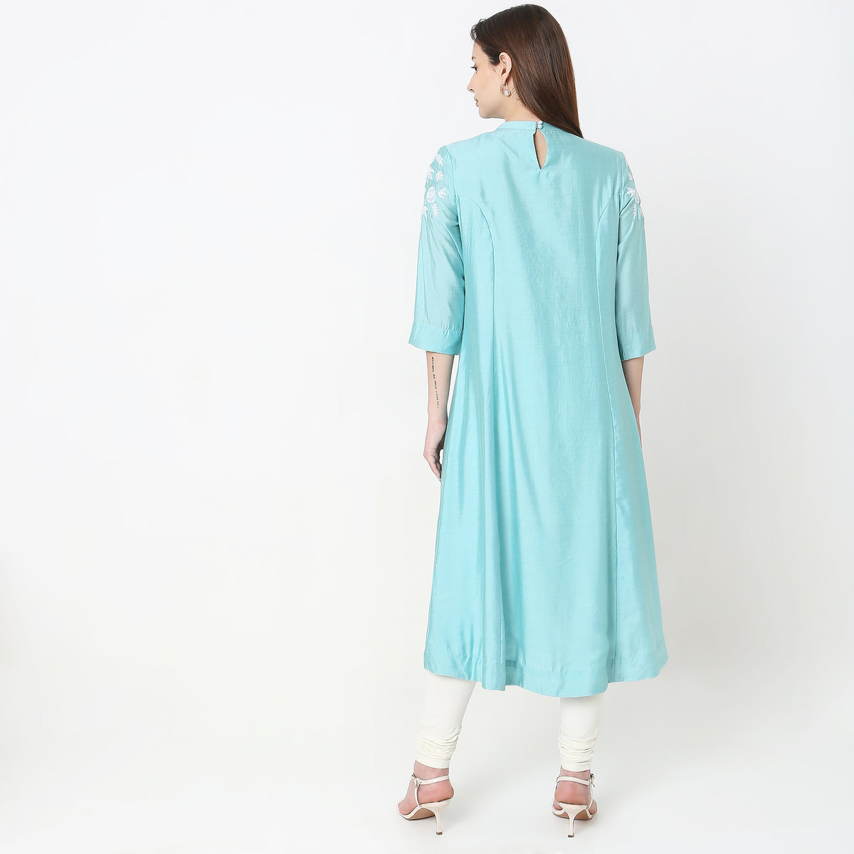 Flare Fit Embroidered Kurta