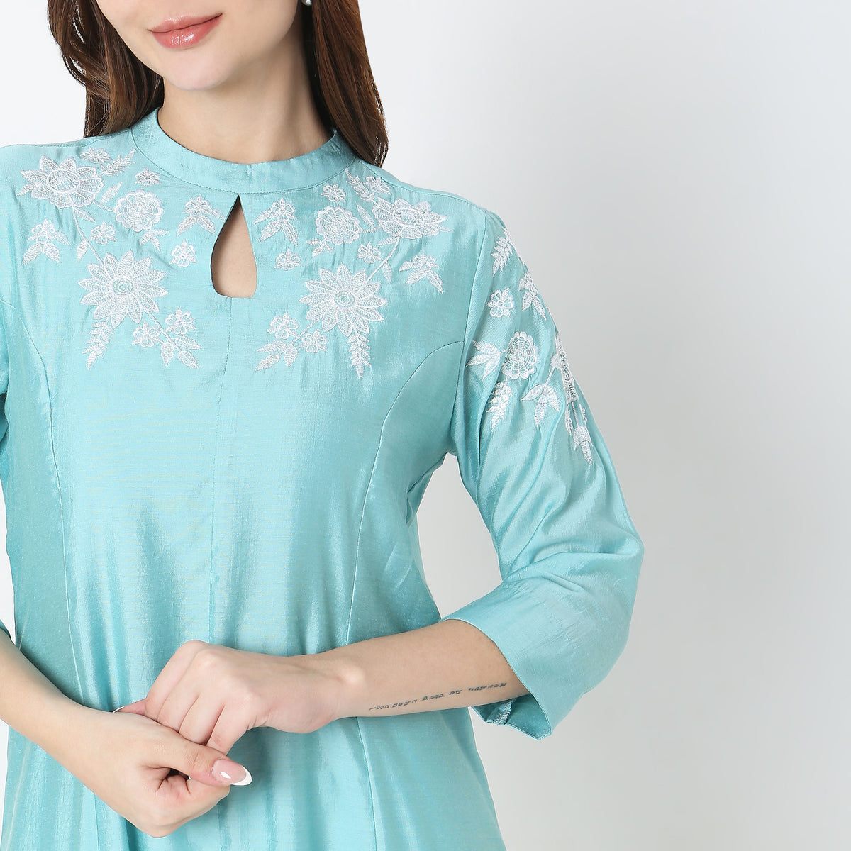 Flare Fit Embroidered Kurta