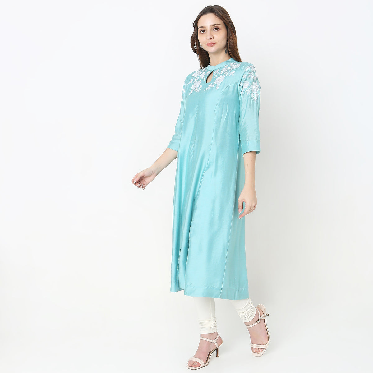 Flare Fit Embroidered Kurta