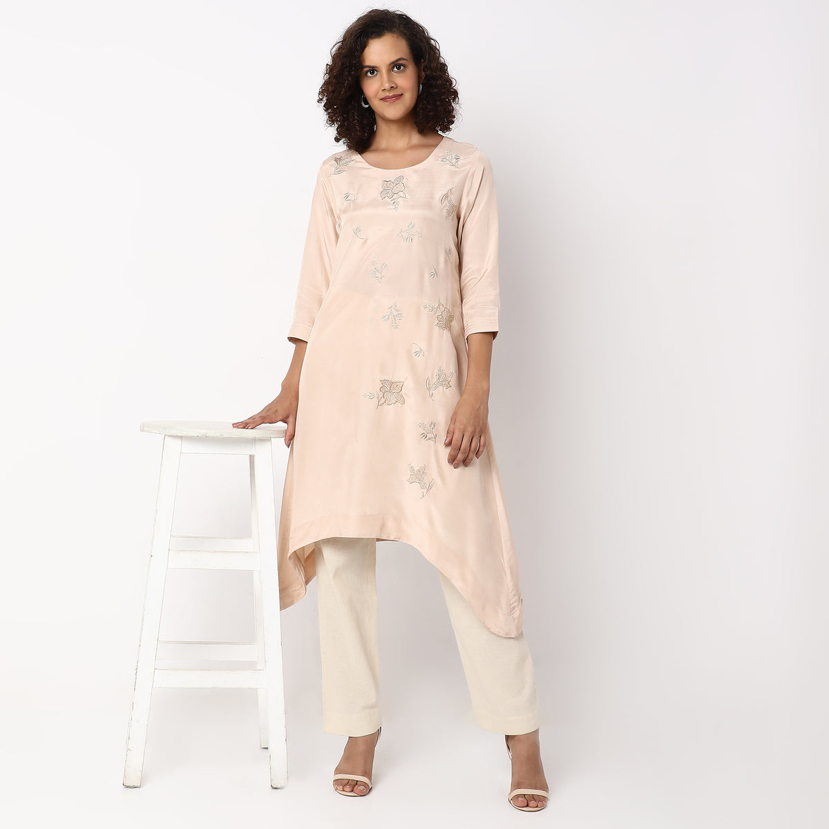 Flare Fit Embroidered Kurta