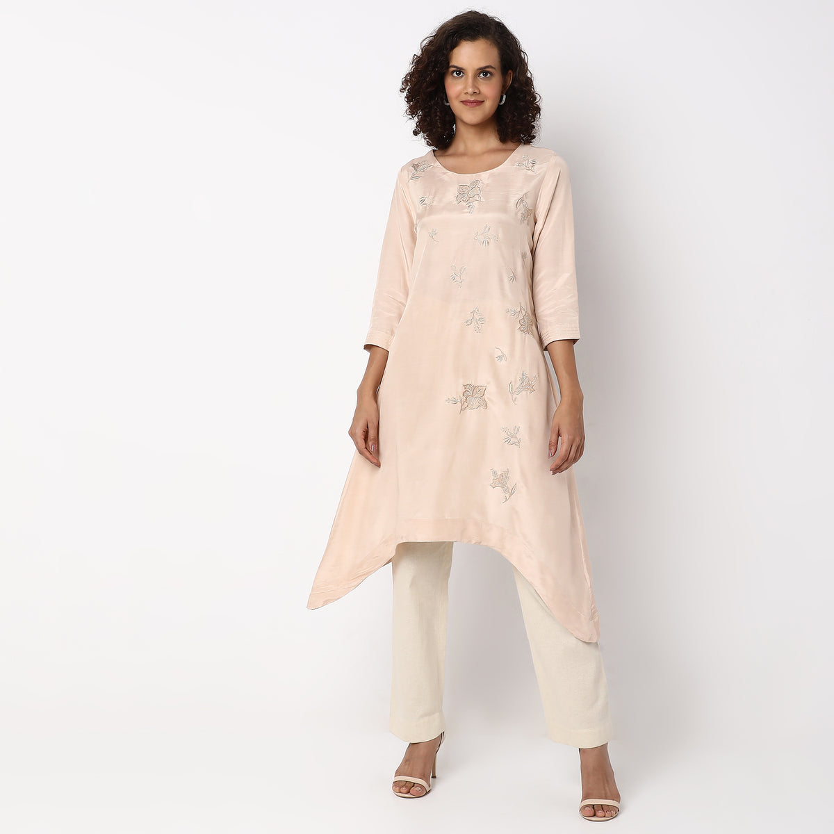 Flare Fit Embroidered Kurta