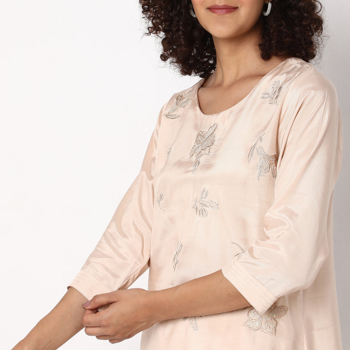 Flare Fit Embroidered Kurta