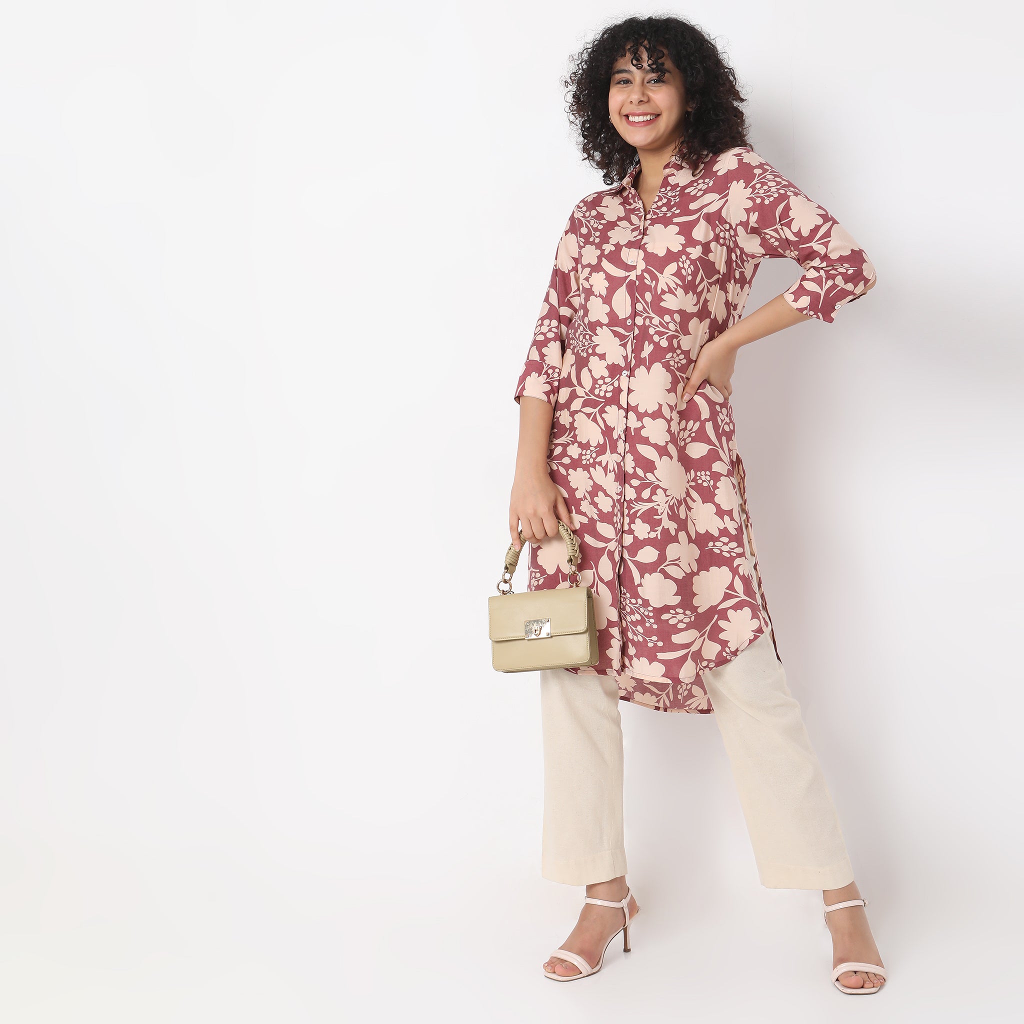 Straight Fit Floral Kurta