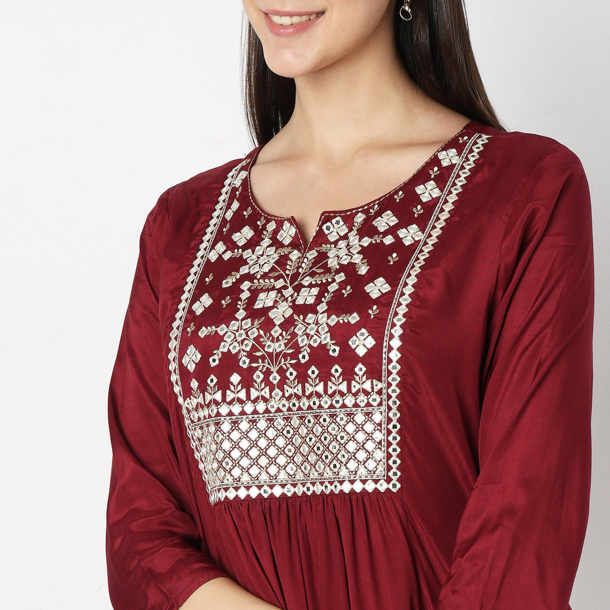 Flare Fit Embellished Kurta