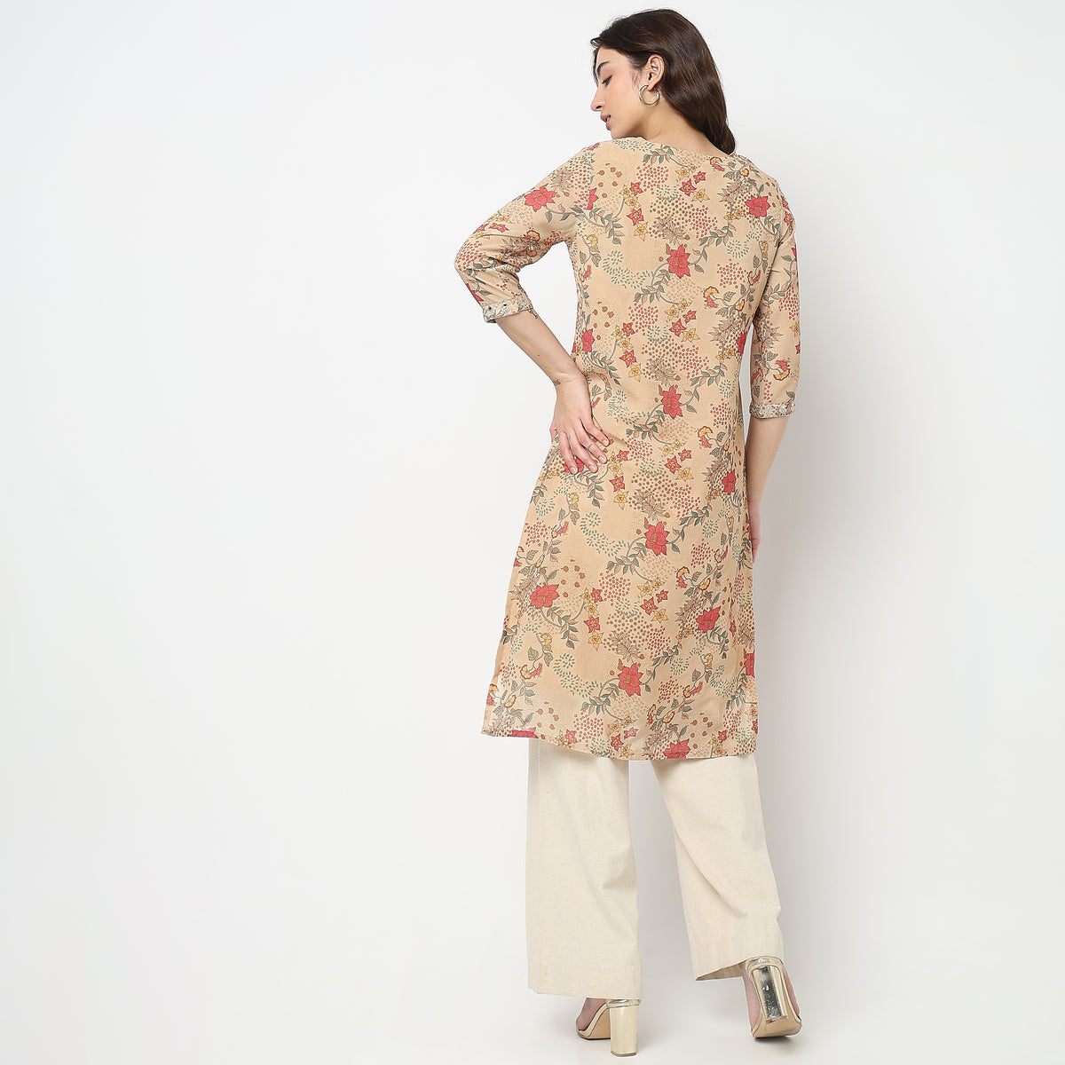 Flare Fit Embroidered Kurta