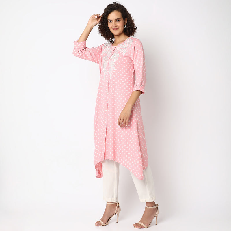 Flare Fit Printed Kurta