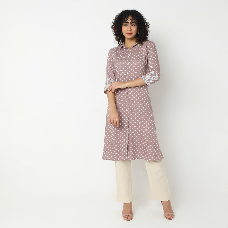 Flare Fit Printed Kurta