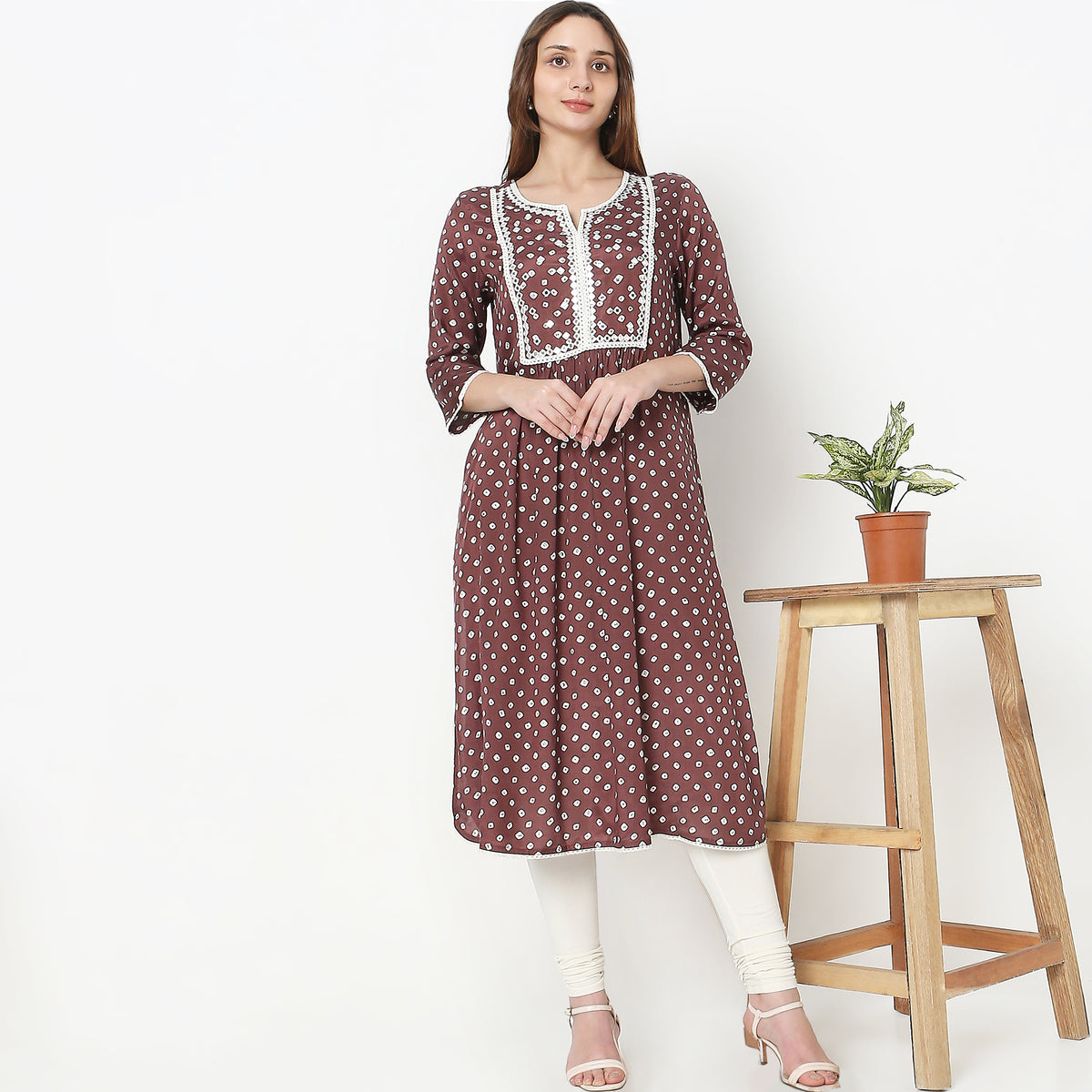 Flare Fit Embellished Kurta