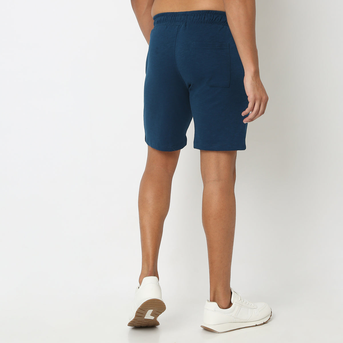 Regular Fit Solid Mid Rise Shorts