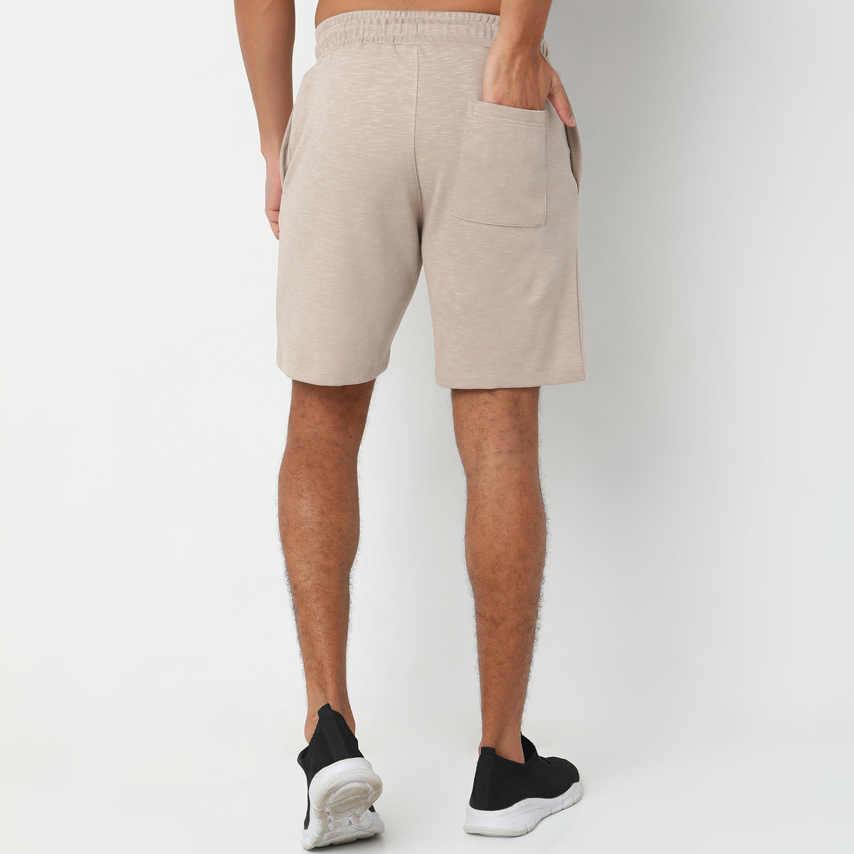 Regular Fit Solid Mid Rise Shorts