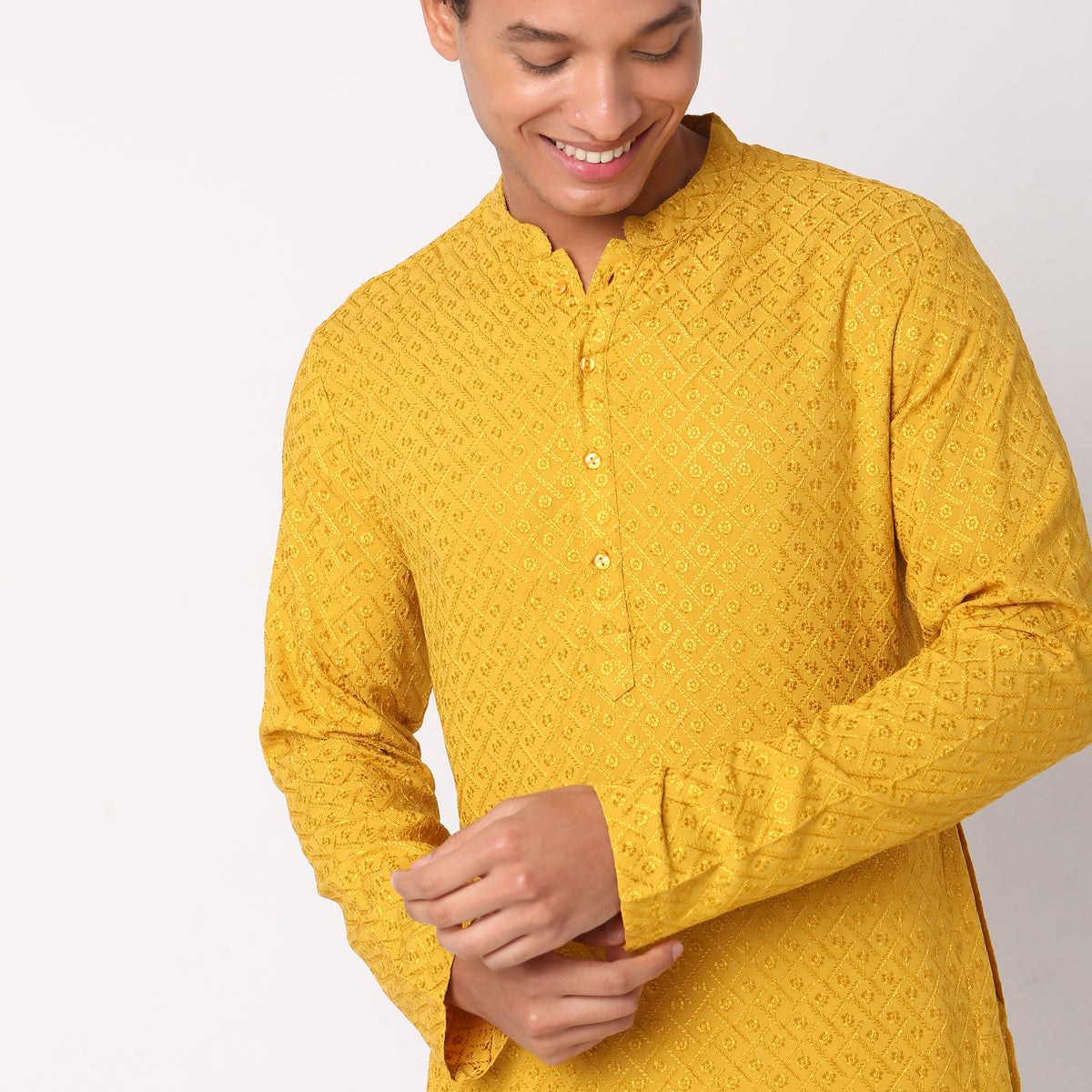 Regular Fit Embroidered Kurta