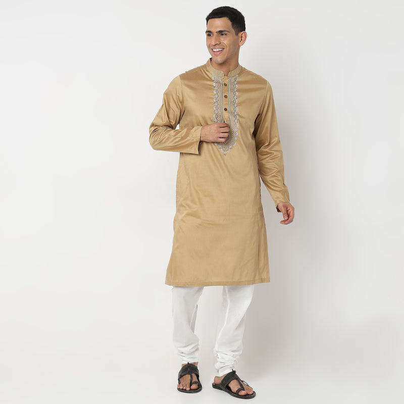 Regular Fit Embroidered Kurta