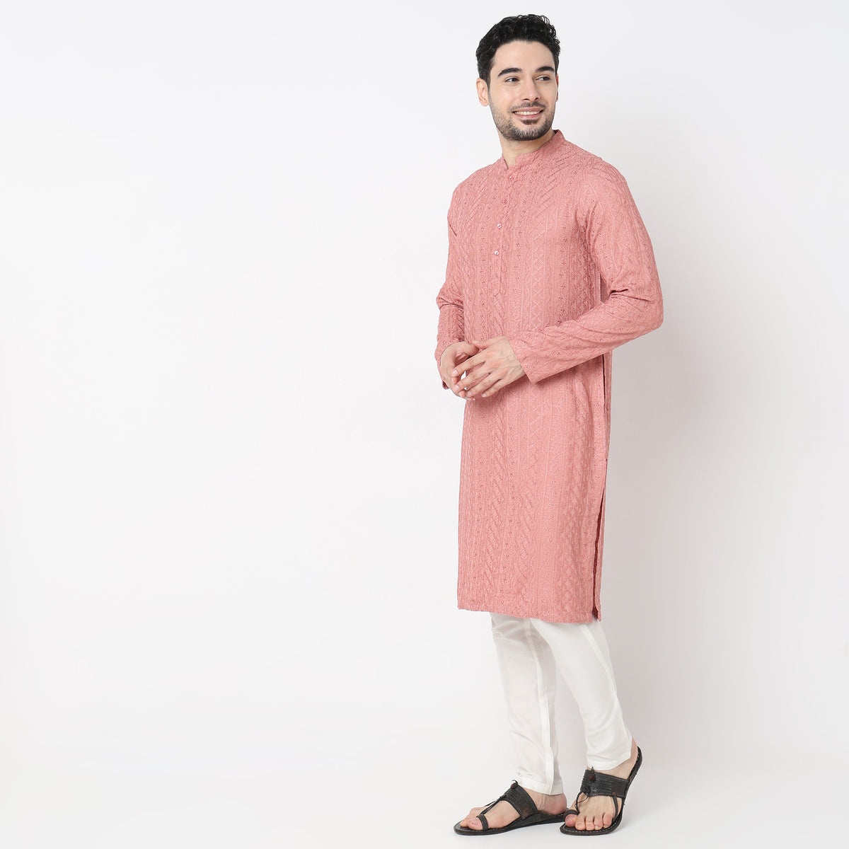 Regular Fit Embroidered Kurta