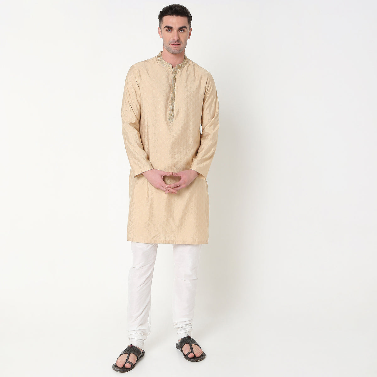 Regular Fit Jacquard Kurta