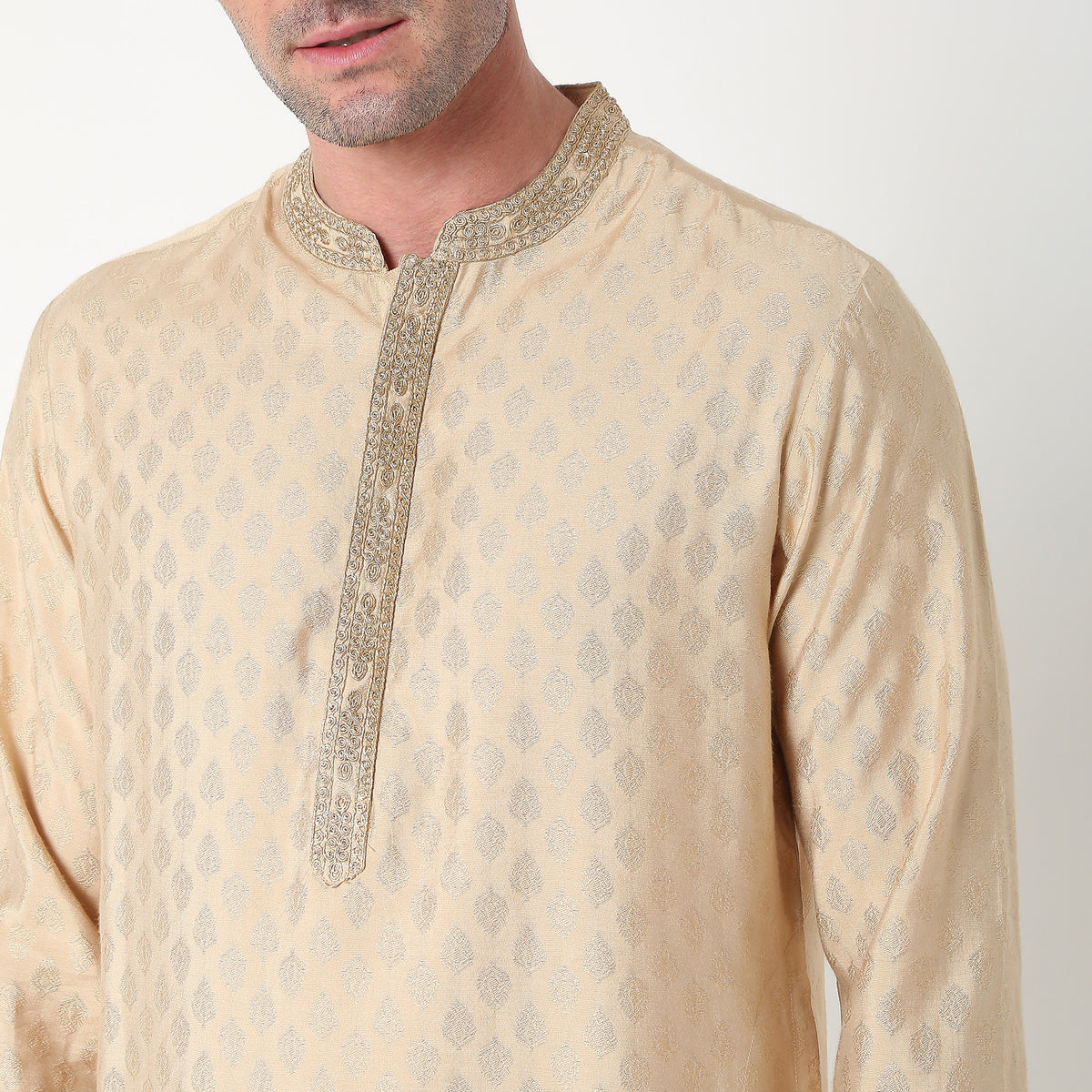 Regular Fit Jacquard Kurta