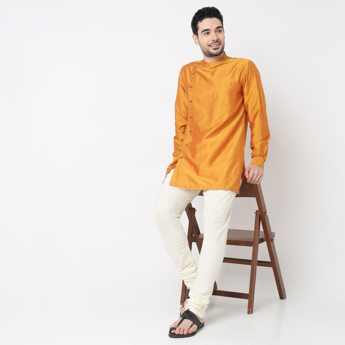 Regular Fit Solid Short Kurta