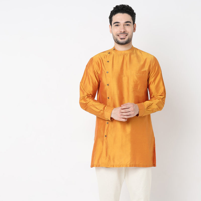 Regular Fit Solid Short Kurta