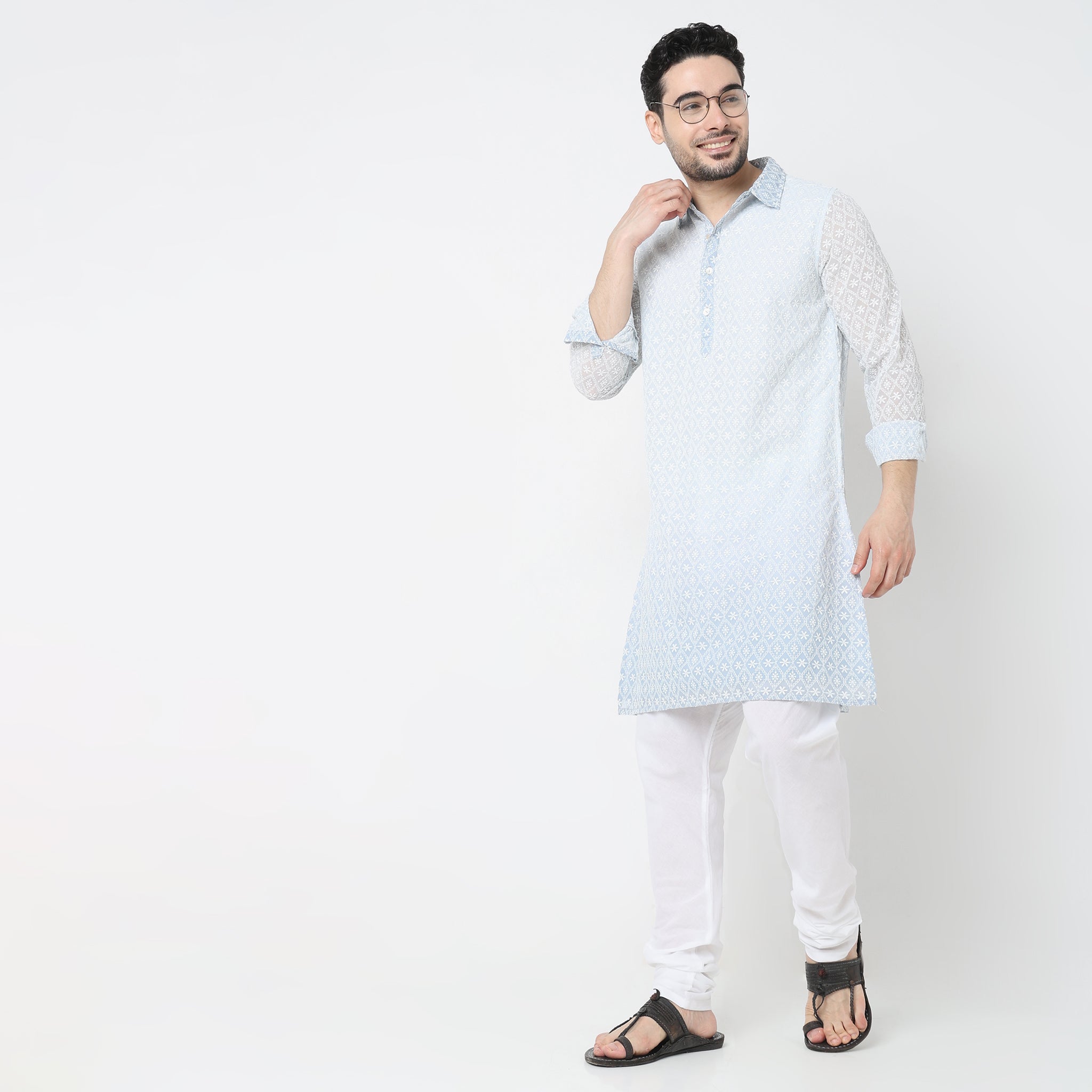 Regular Fit Embroidered Kurta
