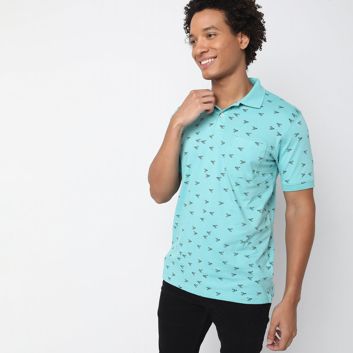 Regular Fit Printed Polo T-Shirt